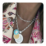Lola Shell Pendant - Light Blue