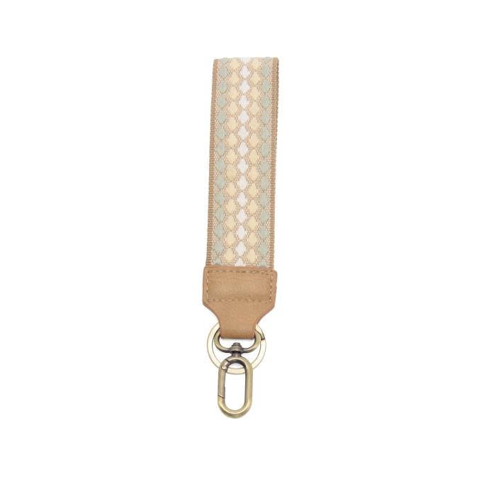 Easy Find Keychain - Natural Dotted Stripe