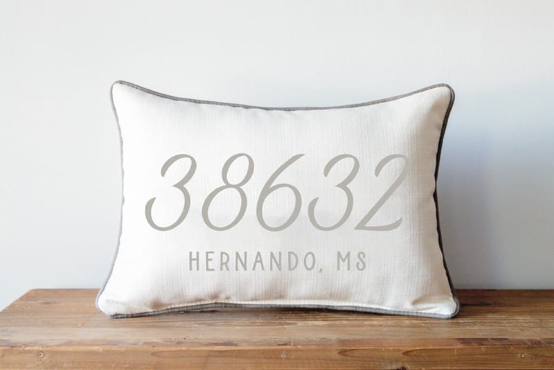 06410 Neutral Zip Code Pillow