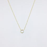 Dainty Pave Halo Necklace