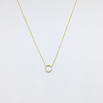 Dainty Pave Halo Necklace