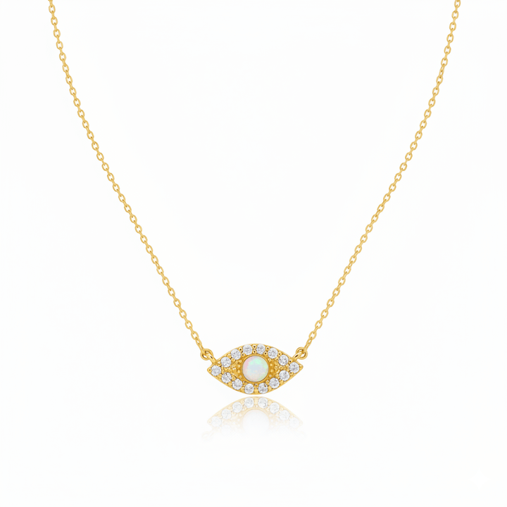 Opal Evil Eye Pendant Necklace