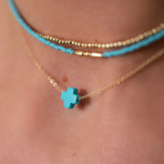 Enewton Signature Gold Cross Turquoise Necklace