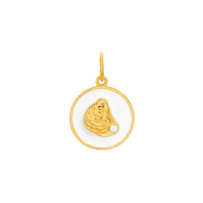 Lola Oyster Pendant - All Gold/ Alpine White