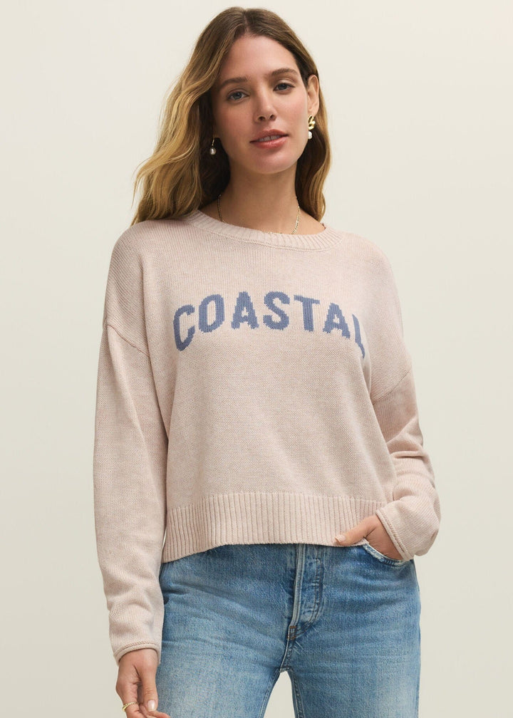 Z Supply Sienna Coastal Sweater in Light Oatmeal Heather
