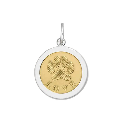 Lola Paw Print Pendant - Gold Center