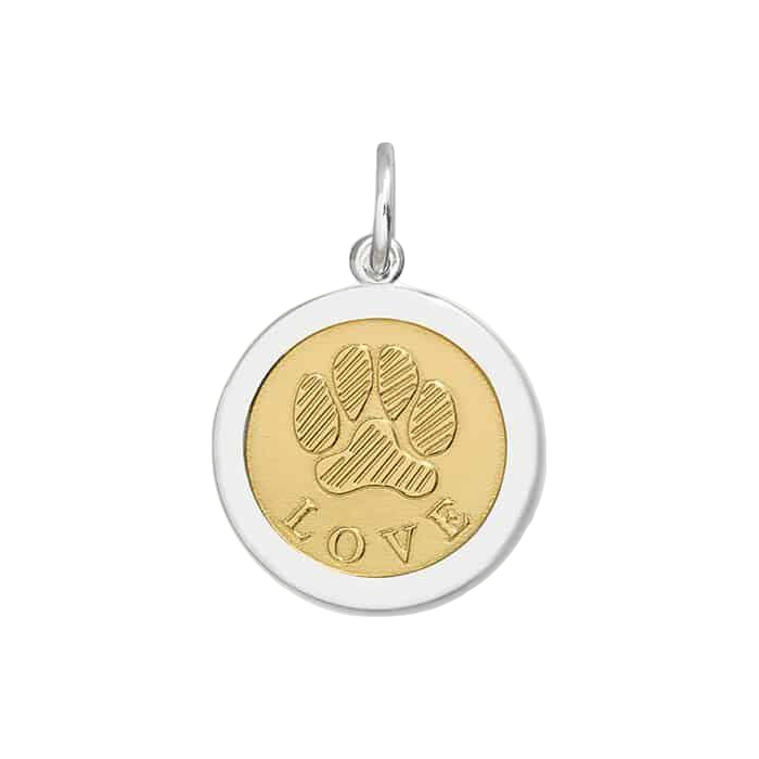 Lola Paw Print Pendant - Gold Center