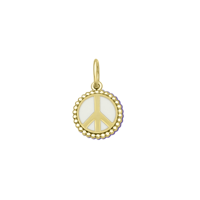 Lola Peace Sign Pendant - Gold & White