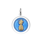 Lola Pineapple Pendant - Gold Periwinkle Blue