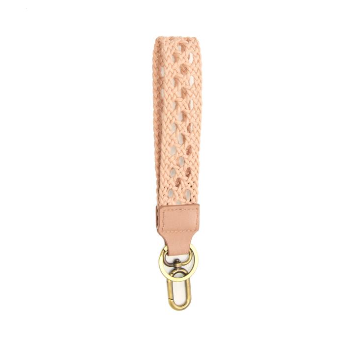 Easy Find Keychain - Pink Braided Vegan Leather