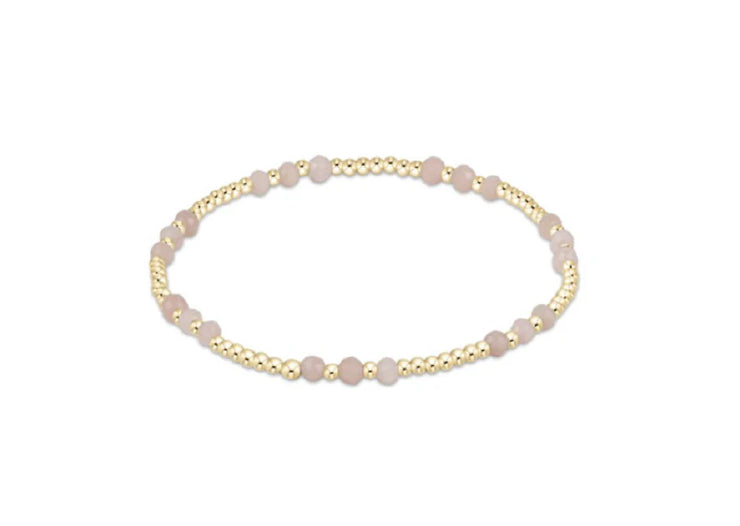 Enewton Gemstone Gold Joy Pattern 3mm Bead Bracelet - Pink Opal