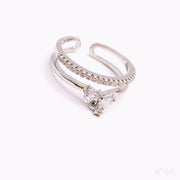 Crystal Bow Charm Ring