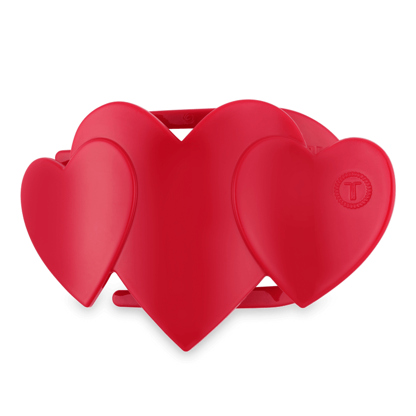 Teleties Flat Heart to Heart Red Hair Clip