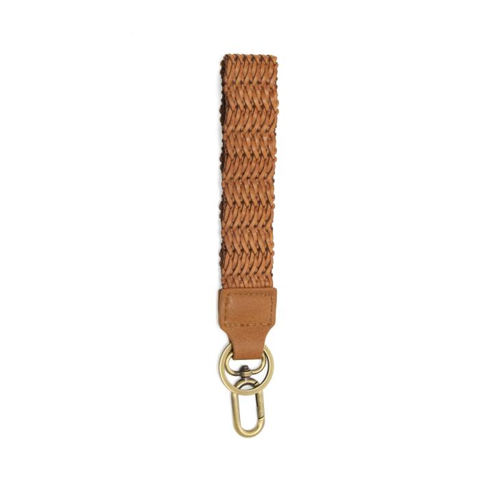 Easy Find Keychain - Saddle Woven Vegan Leather