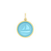 Lola Sailboat Pendant - All Gold Light Blue