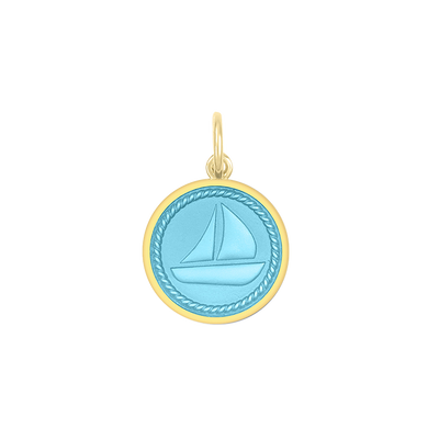 Lola Sailboat Pendant - All Gold Light Blue