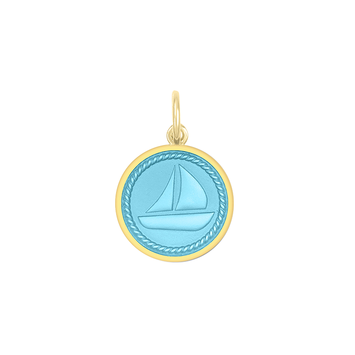 Lola Sailboat Pendant - All Gold Light Blue