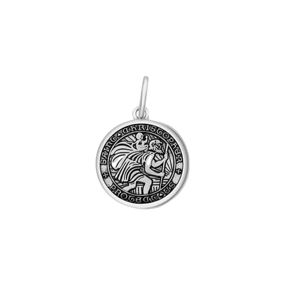 Lola St. Christopher Pendant - Oxy Silver