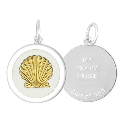 Lola Shell Pendant - White & Gold