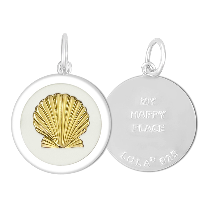 Lola Shell Pendant - Black & Gold