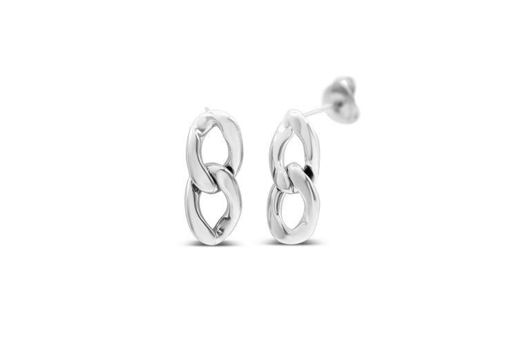 Waterproof Curb Appeal Silver Drop Earring