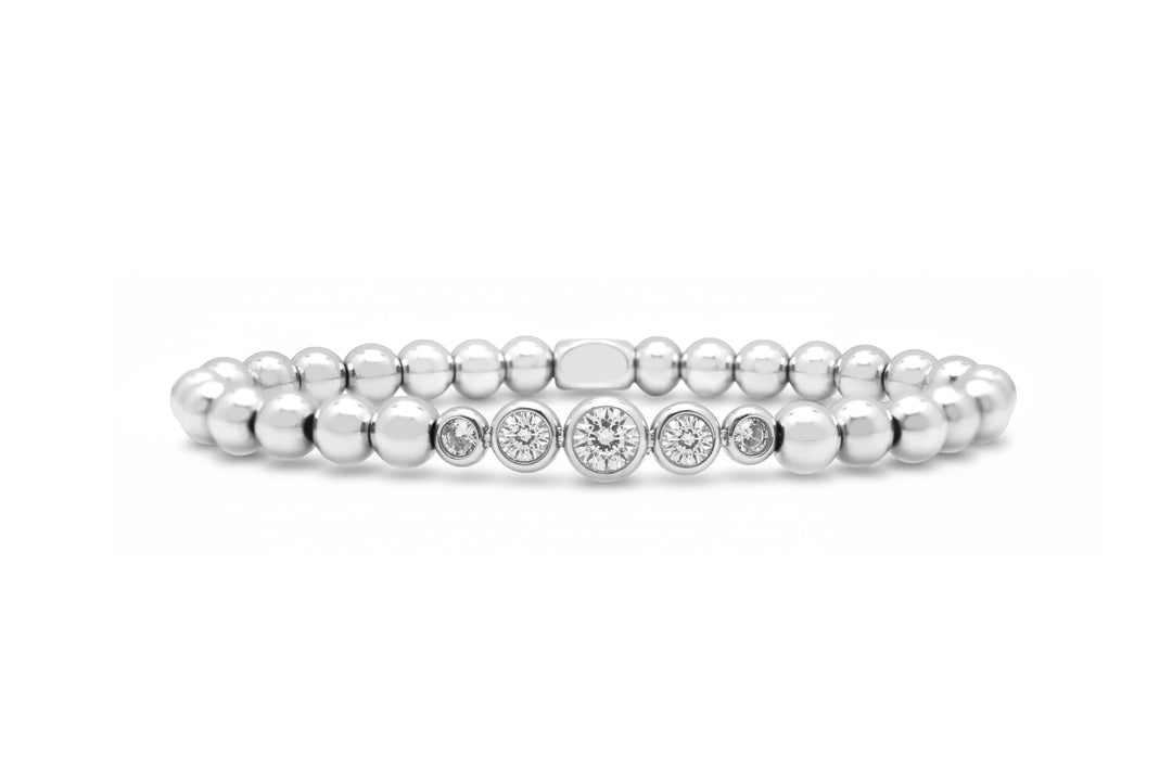 Isla 24/7 Graduated CZ Bezel Waterproof Stretch Bracelet Isla 24/7 Graduated CZ Bezel Waterproof Stretch Bracelet Silver Bracelet