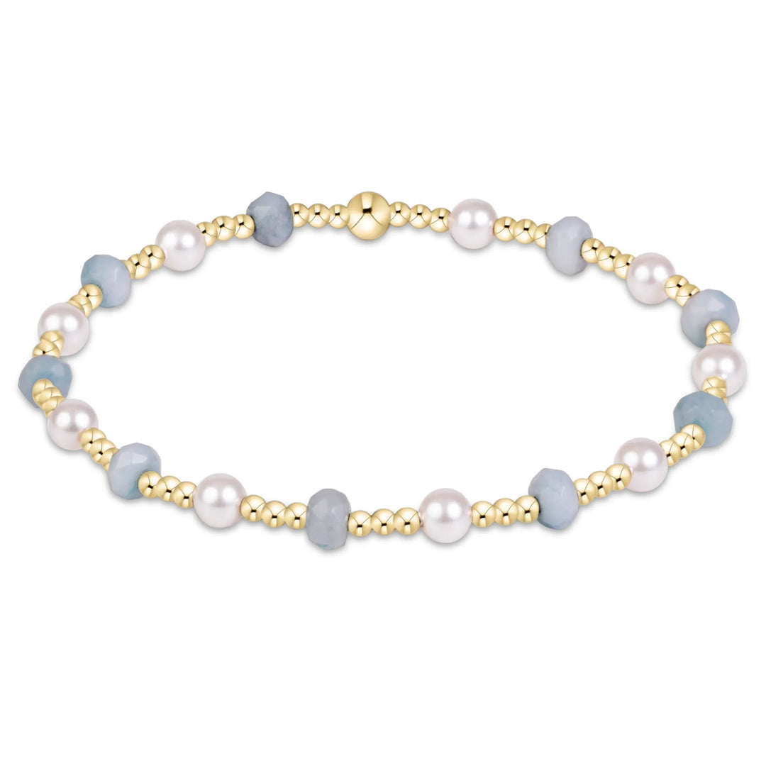 Enewton Sincerity Gemstone &amp; Pearl 4mm Gold Filled Bracelet - Aquamarine Enewton Sincerity Gemstone &amp; Pearl 4mm Gold Filled Bracelet - Aquamarine Bracelet