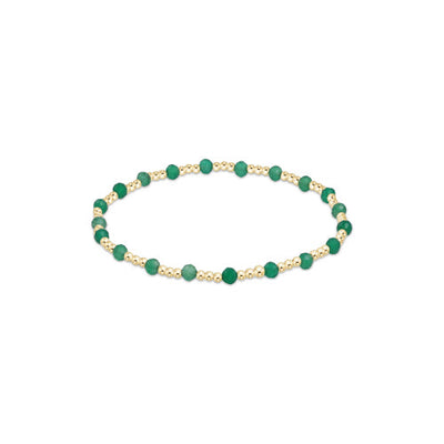 Enewton Gold Sincerity Pattern 3mm Bead Bracelet - Green Onyx