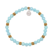 The Jimmy Fund Charity Bracelet: Gold with Aqua Crystal Charity Soul Stacker