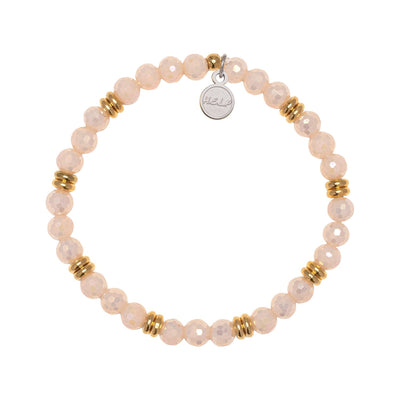 The Jimmy Fund Charity Bracelet: Gold with Beige Crystal Charity Soul Stacker