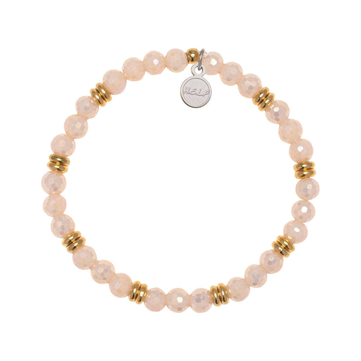 The Jimmy Fund Charity Bracelet: Gold with Beige Crystal Charity Soul Stacker