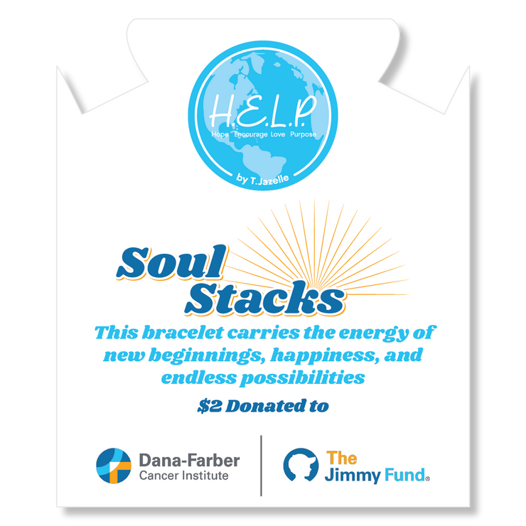 The Jimmy Fund Charity Bracelet: Gold with Beige Crystal Charity Soul Stacker
