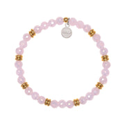 The Jimmy Fund Charity Bracelet: Gold with Pink Crystal Charity Soul Stacker