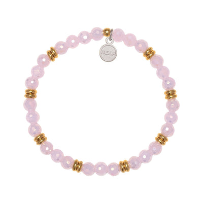 The Jimmy Fund Charity Bracelet: Gold with Pink Crystal Charity Soul Stacker