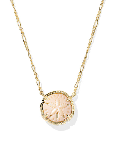 Kendra Scott Sand Dollar Gold Natural Mother of Pearl Short Pendant Necklace