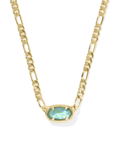 Kendra Scott Elisa Figaro Chain Pendant Necklace in Gold Deep Aqua Illusion