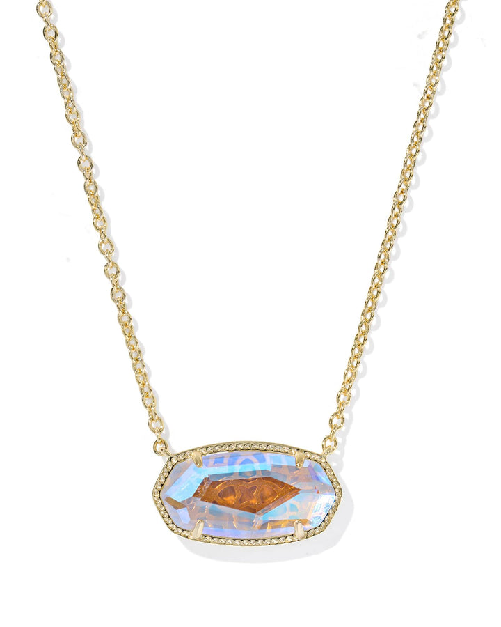 Kendra Scott Elisa Statement Gold Dichroic Glass Short Pendant Necklace