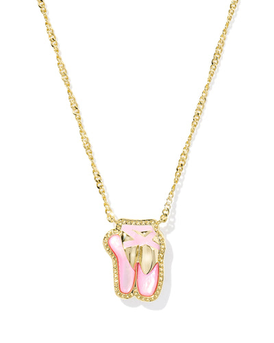 Kendra Scott Ballet Gold Short Pendant Necklace in Blush Mother of Pearl