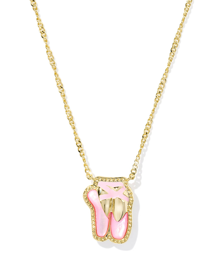 Kendra Scott Ballet Gold Short Pendant Necklace in Blush Mother of Pearl