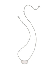 Kendra Scott Elisa Statement Silver Iridescent Drusy Short Pendant Necklace