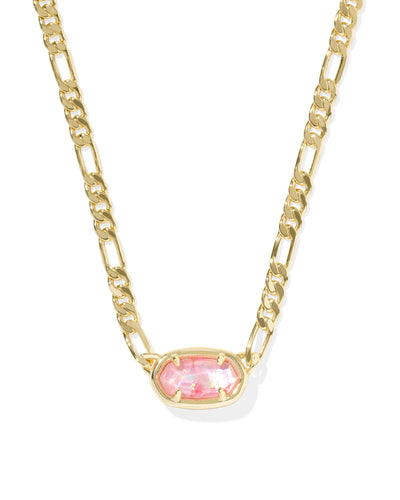 Kendra Scott Elisa Figaro Chain Pendant Necklace in  Gold Pink Iridescent Mother of Pearl