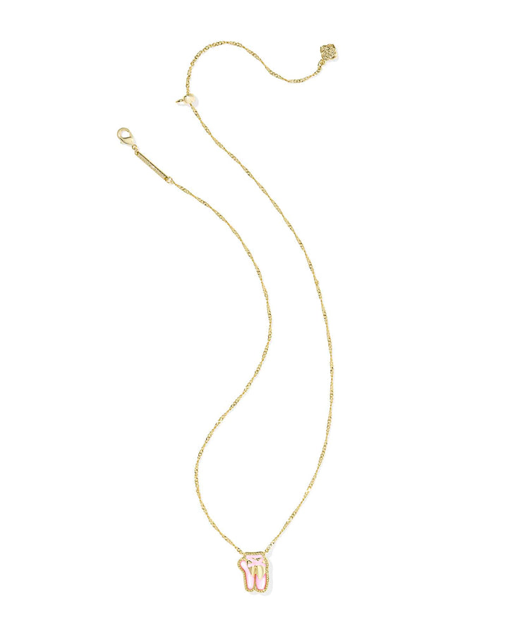 Kendra Scott Ballet Gold Short Pendant Necklace in Blush Mother of Pearl