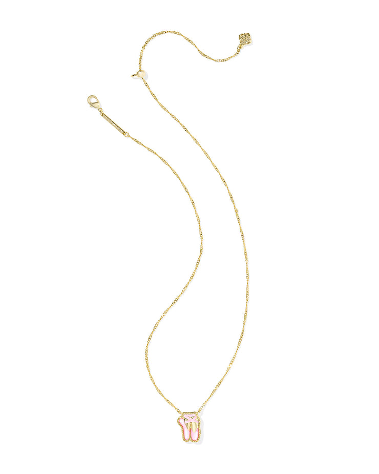 Kendra Scott Ballet Gold Short Pendant Necklace in Blush Mother of Pearl