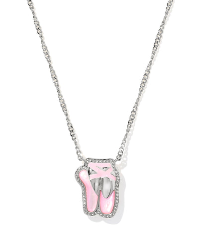 Kendra Scott Ballet Silver Short Pendant Necklace in Blush Mother of Pearl