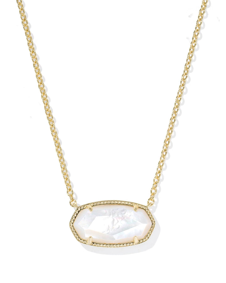 Kendra Scott Elisa Statement Gold Ivory Mother of Pearl Short Pendant Necklace