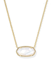 Kendra Scott Elisa Statement Gold Ivory Mother of Pearl Short Pendant Necklace