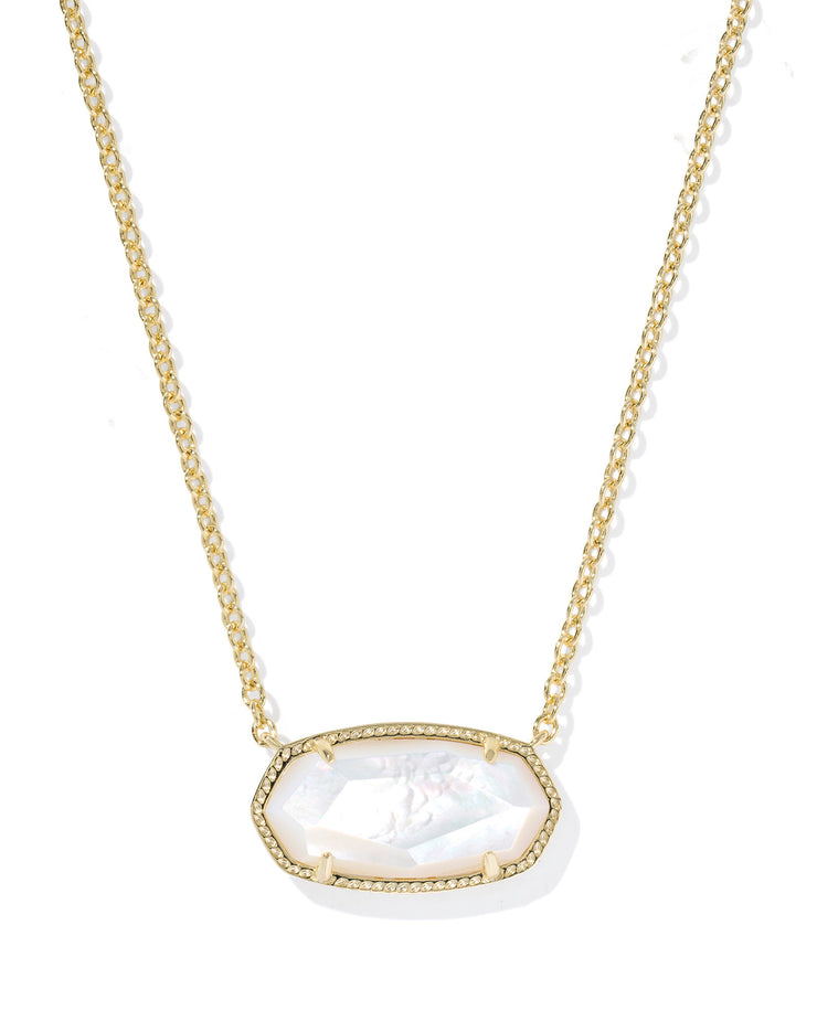 Kendra Scott Elisa Statement Gold Ivory Mother of Pearl Short Pendant Necklace