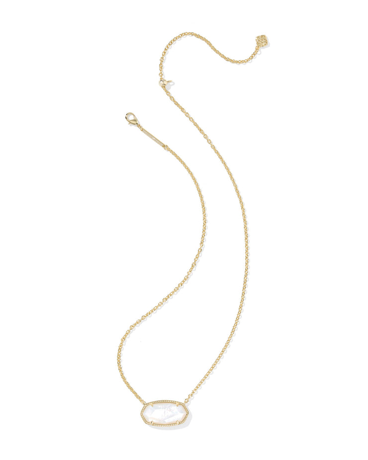 Kendra Scott Elisa Statement Gold Ivory Mother of Pearl Short Pendant Necklace