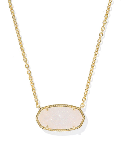 Kendra Scott Elisa Statement Gold Iridescent Drusy Short Pendant Necklace