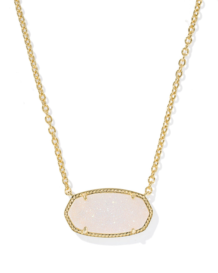 Kendra Scott Elisa Statement Gold Iridescent Drusy Short Pendant Necklace